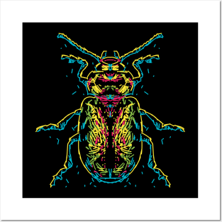 beetle abstract colorful Posters and Art